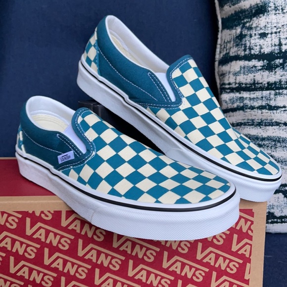 Vans Classic Slip-On Checkerboard Blue Coral/True White WMNS - Picture 5 of 16